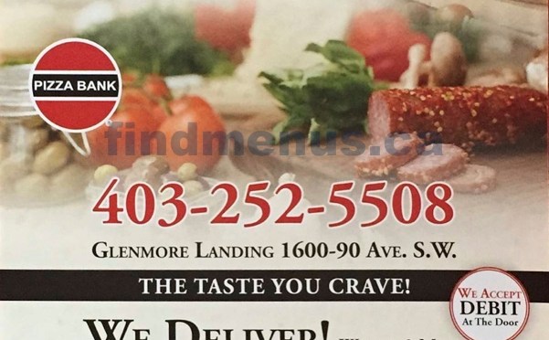 Menu Updated: Pizza Bank